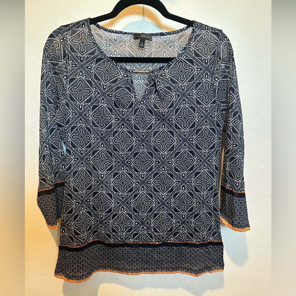 The Limited Layering Dress Blouse Lightweight Sheer Navy Women’s Size Medium